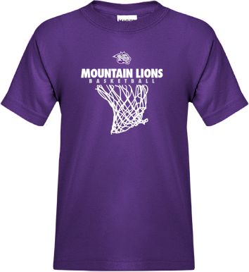Young Harris Youth T Shirt Mountain Lions Basketball w/ Hanging Net - ONLINE ONLY
