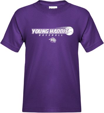 Young Harris Youth T Shirt Young Harris Baseball w/ Flying Ball - ONLINE ONLY