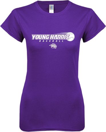 Young Harris Next Level Ladies SoftStyle Junior Fitted Tee Young Harris Baseball w/ Flying Ball - ONLINE ONLY
