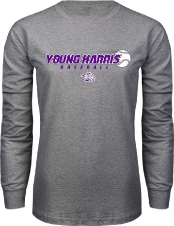 Young Harris Long Sleeve T Shirt Young Harris Baseball w/ Flying Ball - ONLINE ONLY
