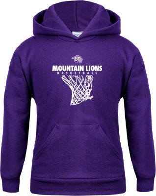 Young Harris Youth Fleece Hoodie Mountain Lions Basketball w/ Hanging Net - ONLINE ONLY