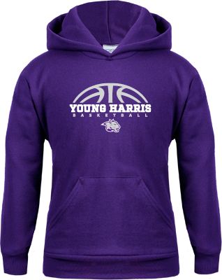 Young Harris Youth Fleece Hoodie Young Harris Basketball Half Ball - ONLINE ONLY