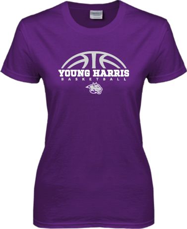 Young Harris Ladies T Shirt Young Harris Basketball Half Ball - ONLINE ONLY
