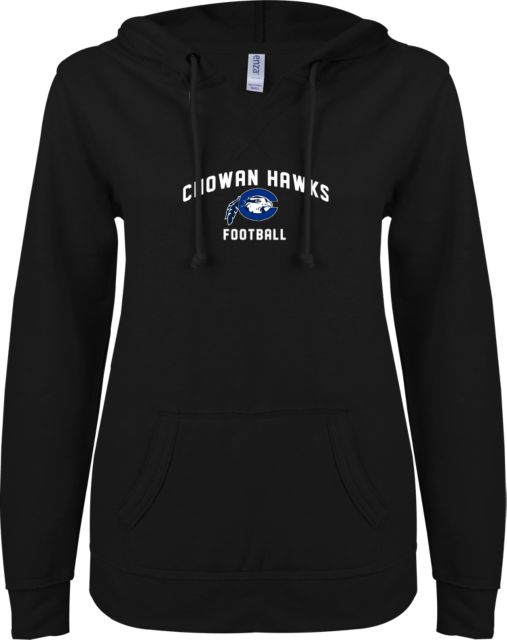 Chowan ENZA Ladies V Notch Raw Edge Fleece Hoodie Chowan Football - ONLINE ONLY