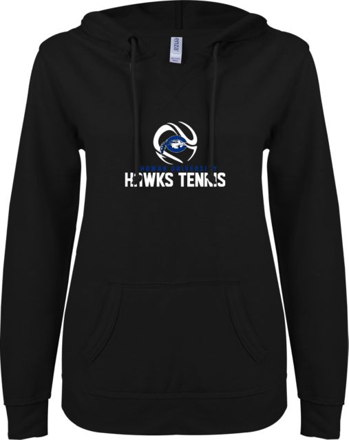 Chowan ENZA Ladies V Notch Raw Edge Fleece Hoodie Chowan Hawks Tennis - ONLINE ONLY