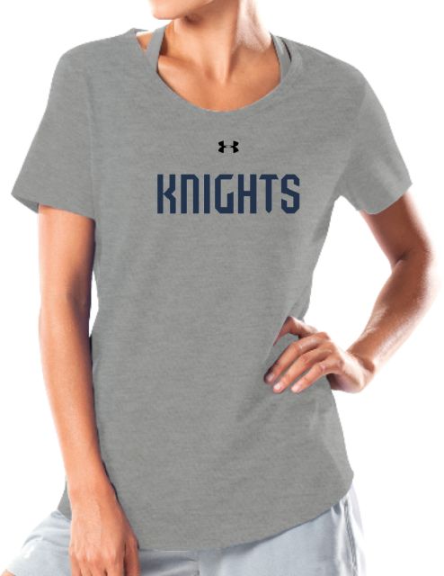 FDU Knights Under Armour Womens Charged Cotton Tee UA - Fairleigh Knights Wordmark - ONLINE ONLY