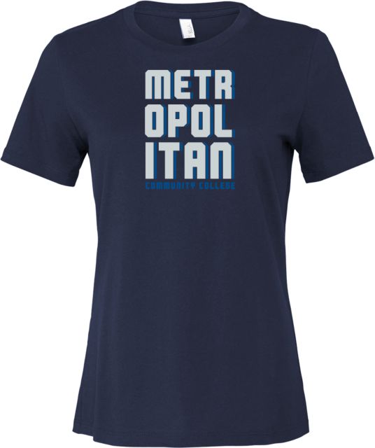 Metropolitan Longview Bella + Canvas Womens Relaxed Cotton T Shirt Metropolitan Community College Block Shadow - ONLINE ONLY