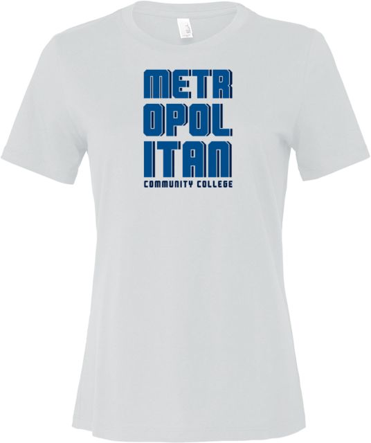 Metropolitan Longview Bella + Canvas Womens Relaxed Cotton T Shirt Metropolitan Community College Block Shadow - ONLINE ONLY