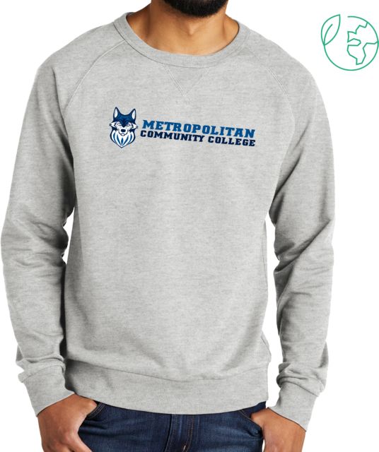 Metropolitan Longview Allmade French Terry Crewneck Sweatshirt Metropolitan Community College  Athletic Wordmark - ONLINE ONLY