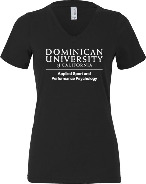 Dominican Bella + Canvas Womens V Neck Cotton T Shirt DUC Applied Sport and Performance Psychology - ONLINE ONLY