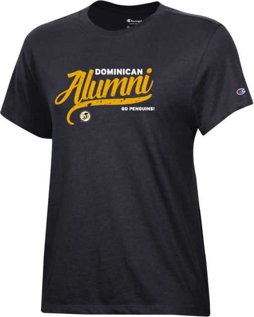 Dominican Champion Womens Core Short Sleeve Tee Dominican Alumni Script Distressed - ONLINE ONLY