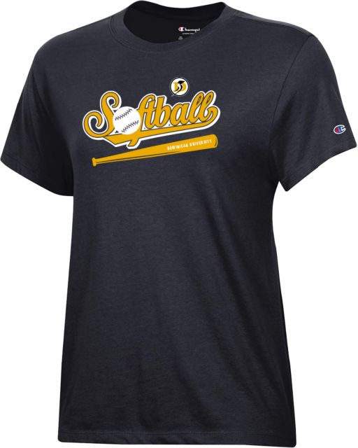 Dominican Champion Womens Core Short Sleeve Tee Dominican University Penguins Softball Script - ONLINE ONLY