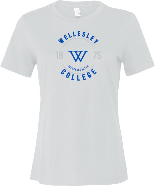 Wellesley Bella + Canvas Womens Relaxed Cotton T Shirt Wellesley College Circle Est 1875 - ONLINE ONLY