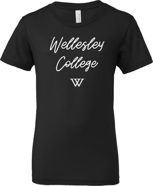 Wellesley Bella + Canvas Youth Jersey T Shirt Wellesley College Script - ONLINE ONLY