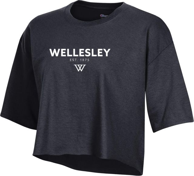 Wellesley Champion Womens Crop Tee Wellesley Est 1875 - ONLINE ONLY