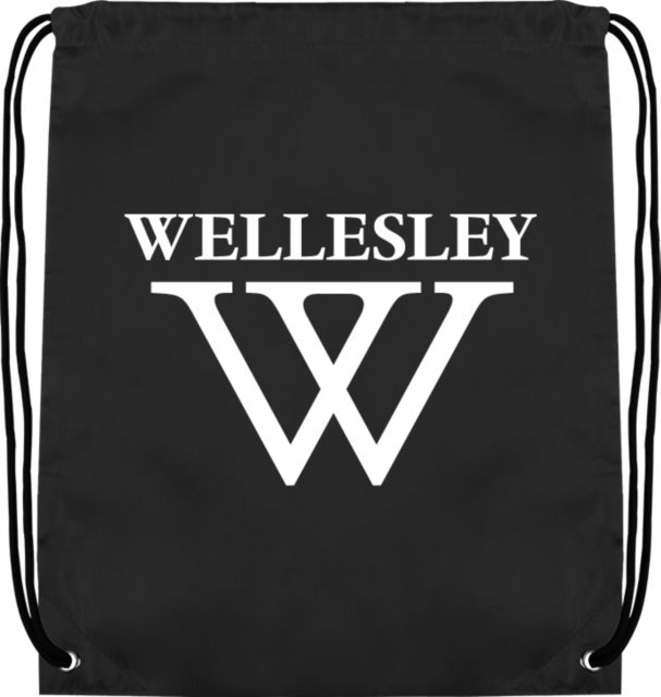Wellesley Drawstring Backpack Wellesley College Primary Mark - ONLINE ONLY