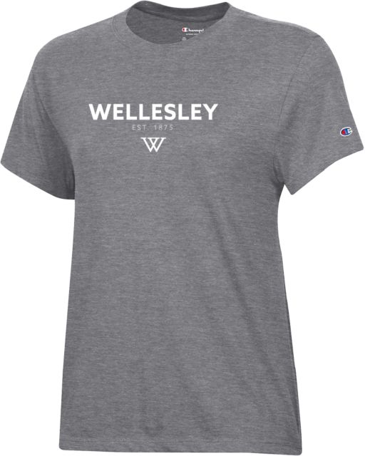 Wellesley Champion Womens Granite Core Short Sleeve Tee Wellesley Est 1875 - ONLINE ONLY