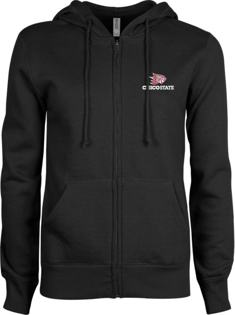 Chico State ENZA Ladies Fleece Full Zip Hoodie Chico State Primary Mark - ONLINE ONLY
