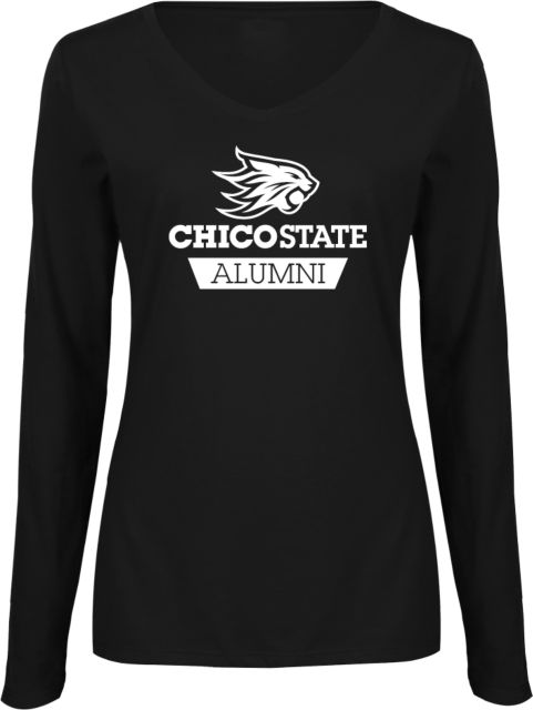Chico State Ladies Long Sleeve V Neck Tee Chico State Alumni - ONLINE ONLY