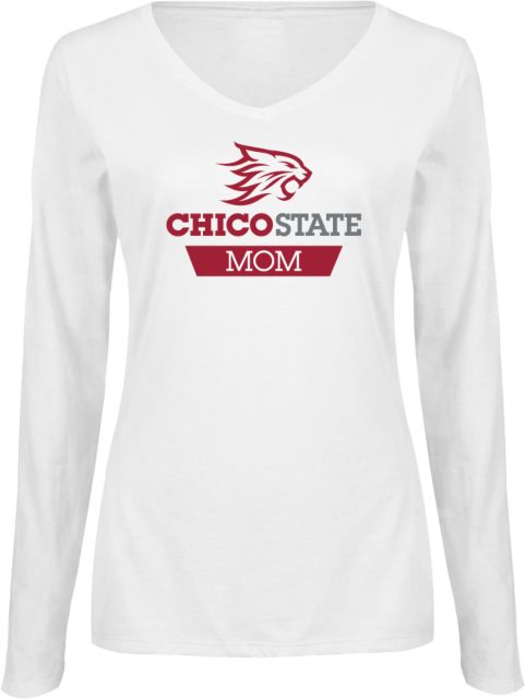 Chico State Ladies Long Sleeve V Neck Tee Chico State Mom - ONLINE ONLY