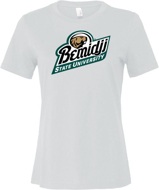 Bemidji State Bella + Canvas Womens Relaxed Cotton T Shirt Bemidji State University Script - ONLINE ONLY