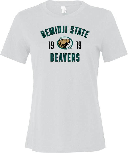 Bemidji State Bella + Canvas Womens Relaxed Cotton T Shirt Bemidji State Beavers Estd. 1919 - ONLINE ONLY