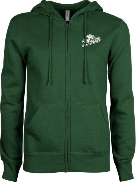 Bemidji State ENZA Womens Fleece Full Zip Hoodie BSU Beavers Script - ONLINE ONLY