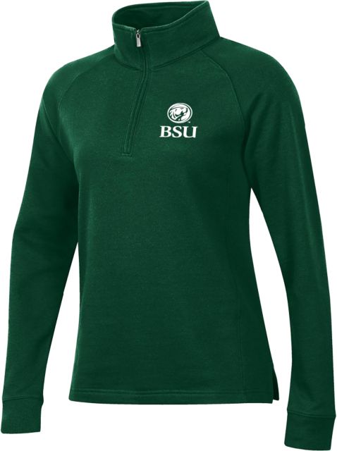 Bemidji State Gear Womens Field Green 1/4 Zip BSU Beaver - ONLINE ONLY
