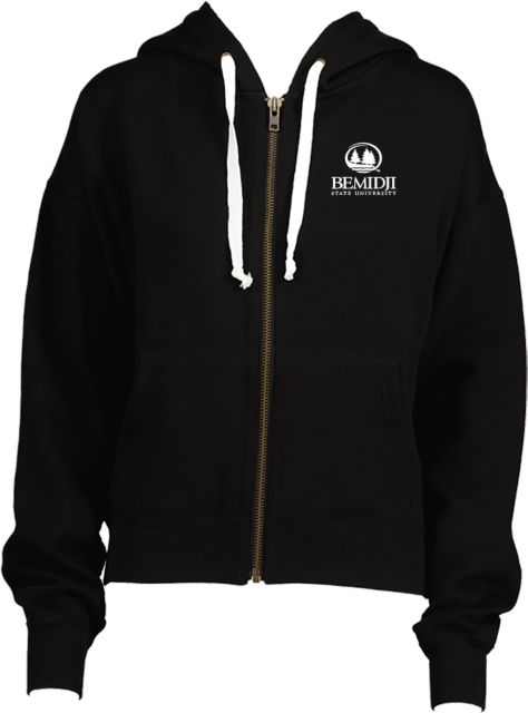Bemidji State ENZA Womens Boxy Full Zip Hood Bemidji State University - Wordmark Stacked - ONLINE ONLY
