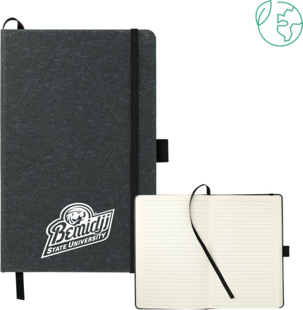 Bemidji State 5.5 x 8.5 FSC Mix Recycled Leather Bound Journal Bemidji State University Script - ONLINE ONLY