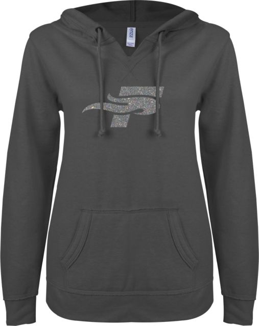 Southeastern ENZA Ladies V Notch Raw Edge Fleece Hoodie F Glitter - ONLINE ONLY