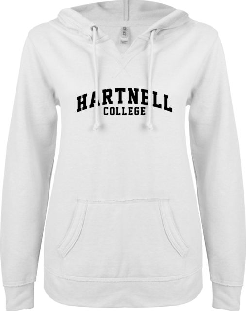 Hartnell ENZA Womens V Notch Raw Edge Fleece Hoodie Arch Hartnell - ONLINE ONLY