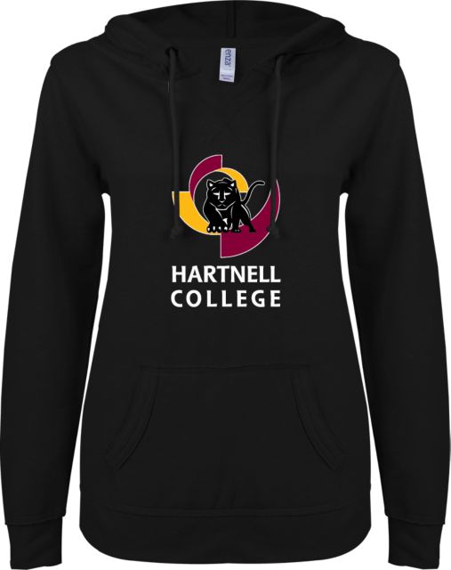 Hartnell ENZA Womens V Notch Raw Edge Fleece Hoodie Hartnell Vertical - ONLINE ONLY
