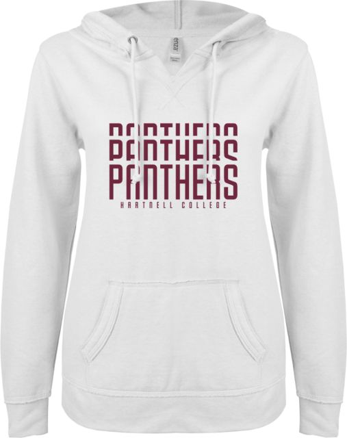 Hartnell ENZA Womens V Notch Raw Edge Fleece Hoodie Panthers - ONLINE ONLY