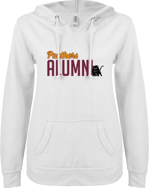 Hartnell ENZA Womens V Notch Raw Edge Fleece Hoodie Alumni - ONLINE ONLY