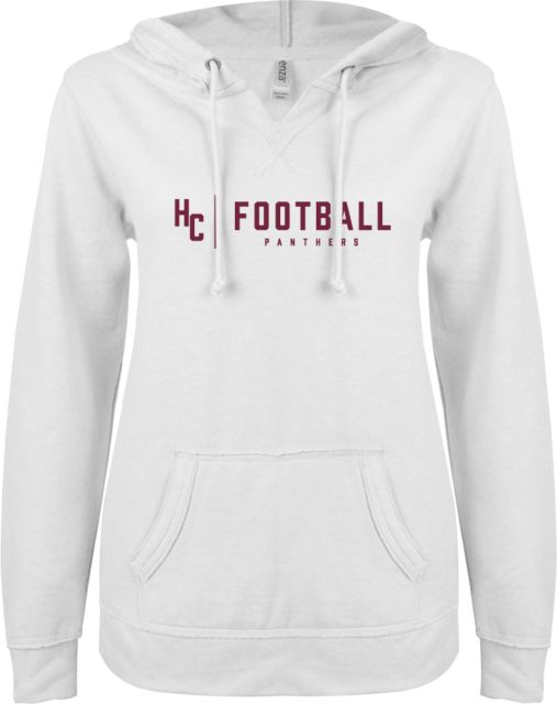 Hartnell ENZA Womens V Notch Raw Edge Fleece Hoodie HC Football - ONLINE ONLY
