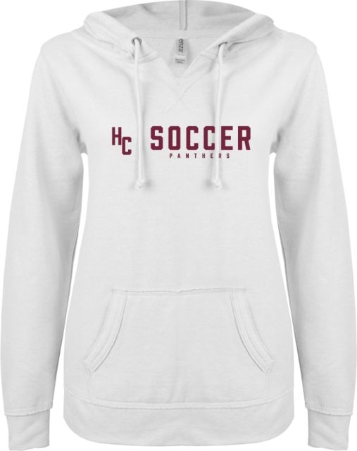 Hartnell ENZA Womens V Notch Raw Edge Fleece Hoodie HC Soccer - ONLINE ONLY