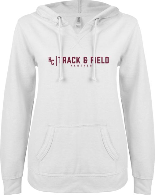 Hartnell ENZA Womens V Notch Raw Edge Fleece Hoodie HC Track and Field - ONLINE ONLY