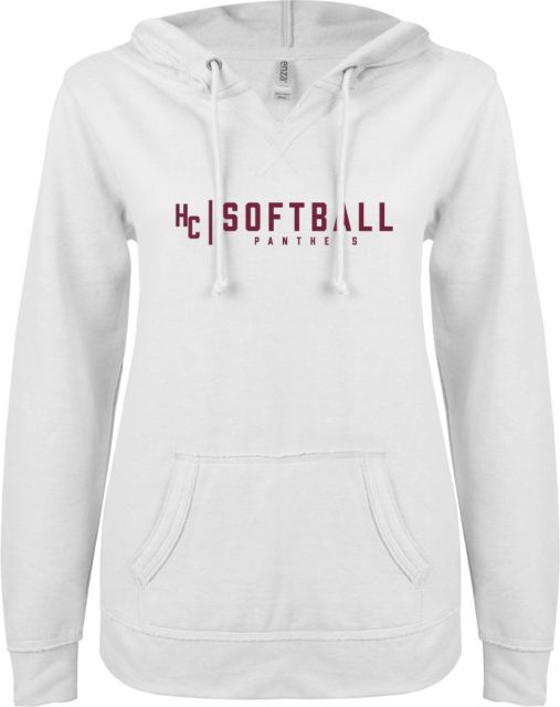 Hartnell ENZA Womens V Notch Raw Edge Fleece Hoodie HC Softball - ONLINE ONLY