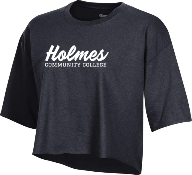 Holmes Champion Crop Tee Holmes Community College Stacked - ONLINE ONLY