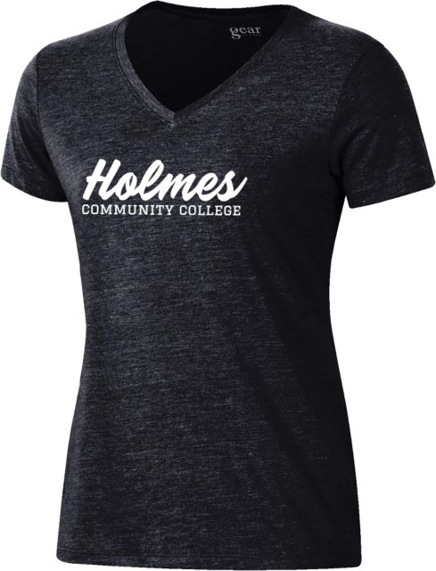 Holmes Gear Womens Triblend VNeck Tee Holmes Community College Stacked - ONLINE ONLY