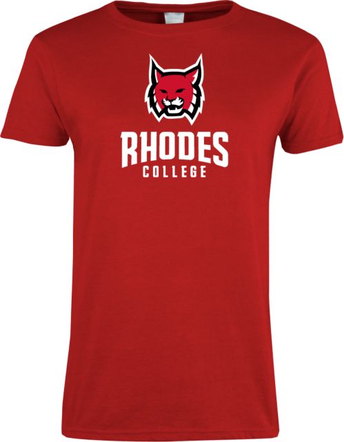 Rhodes Womens Short Sleeve Red Tee Lynx Head - ONLINE ONLY