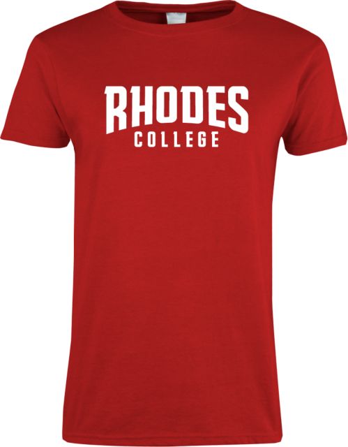 Rhodes Womens Short Sleeve Red Tee Wordmark - ONLINE ONLY