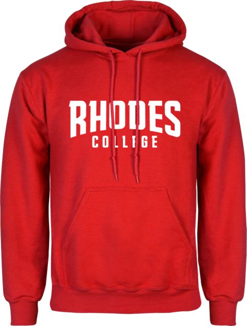 Rhodes Red Fleece Hoodie Wordmark - ONLINE ONLY