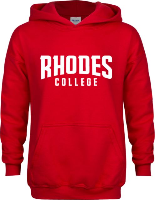 Rhodes Youth Red Fleece Hoodie Wordmark - ONLINE ONLY