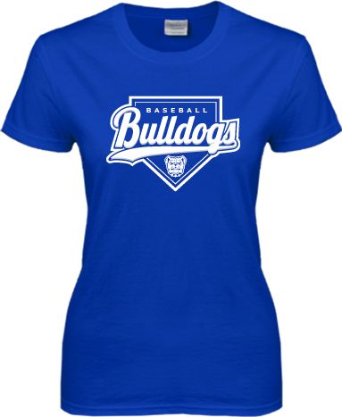Tennessee Wesleyan Ladies T Shirt Bulldogs Baseball Script w/ Plate - ONLINE ONLY