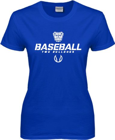 Tennessee Wesleyan Ladies T Shirt Baseball Stencil w/ Ball - ONLINE ONLY