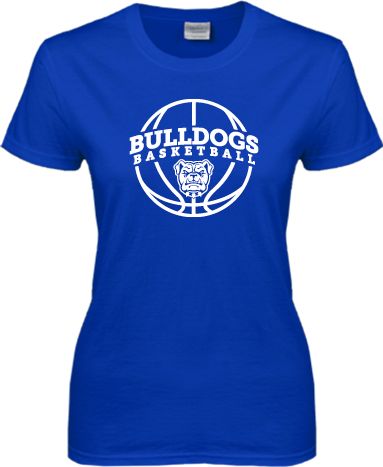Tennessee Wesleyan Ladies T Shirt Bulldogs Basketball Arched w/ Ball - ONLINE ONLY
