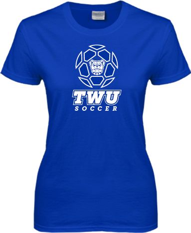 Tennessee Wesleyan Ladies T Shirt TWU Soccer w/ Geometric Ball - ONLINE ONLY