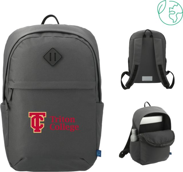 Triton Repreve Ocean Commuter Computer Backpack Triton College Primary Wordmark - ONLINE ONLY